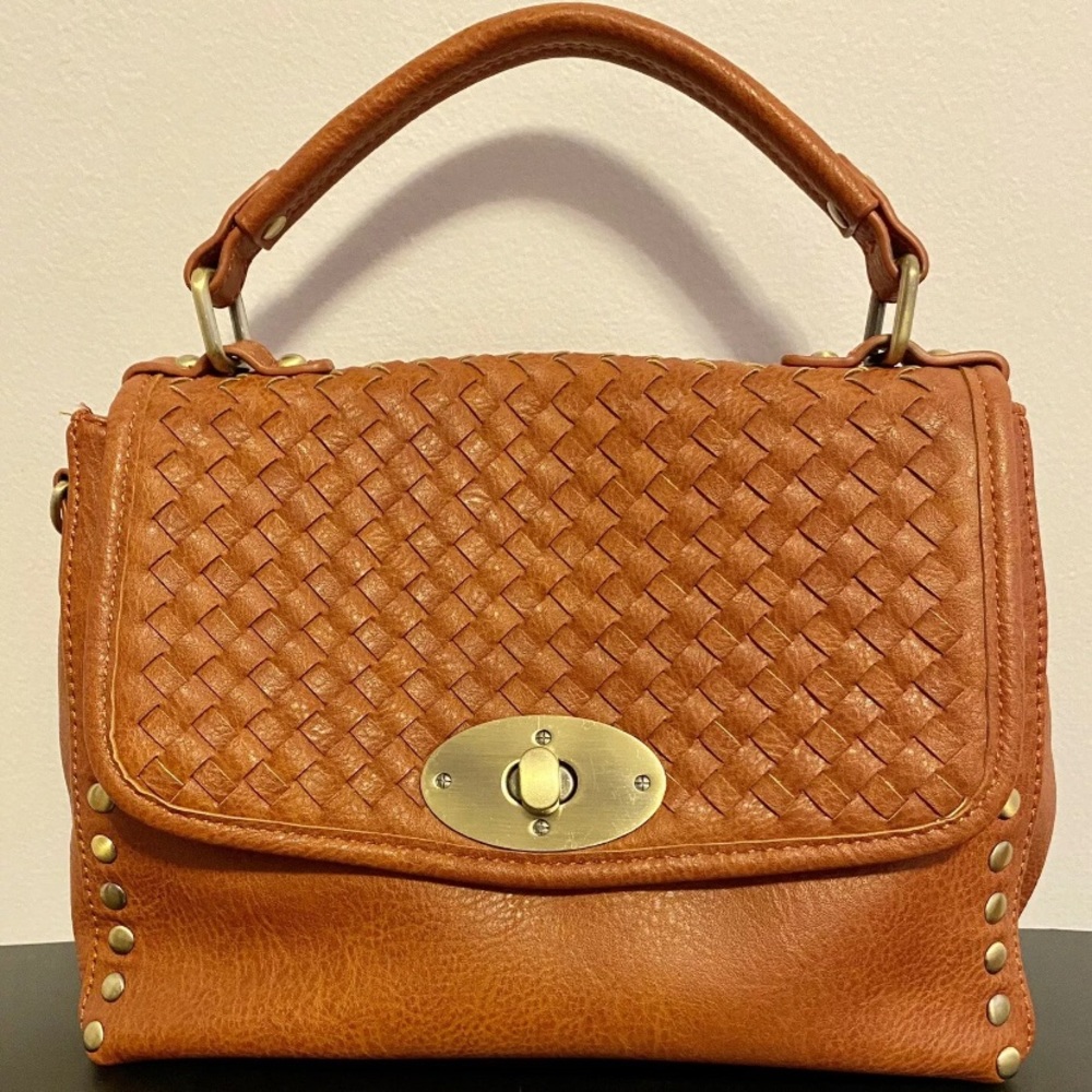 Sasha+Sofi Top Handle Faux Leather Studded Satchel